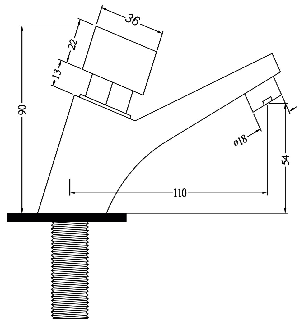 Light Push Self-closing Deck Mount Faucet