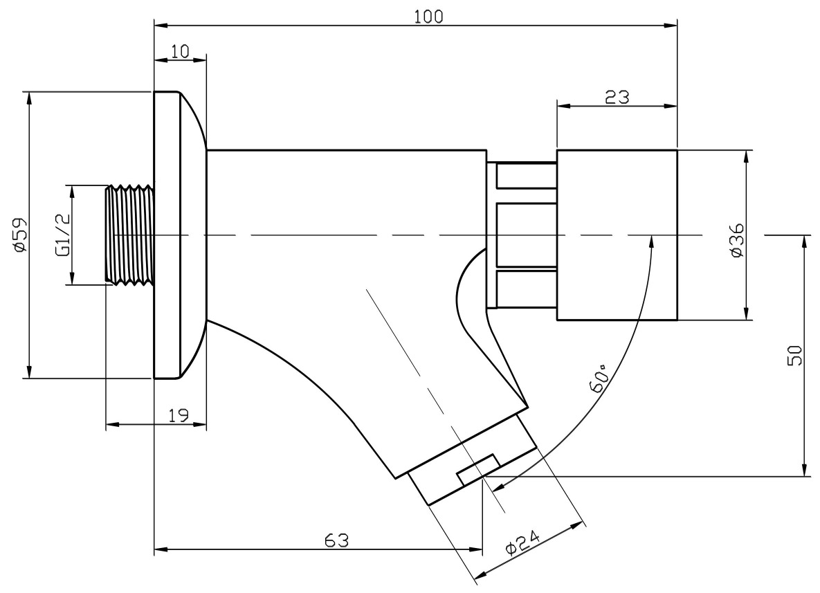 Light Push Self-closing Wall Mount Faucet TWS - 2305